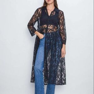 Zara Black Floral Lace Overlay